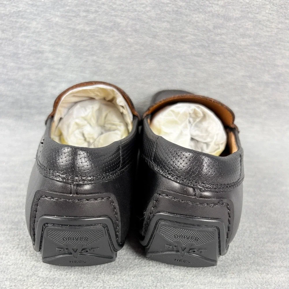 Florsheim Motor Venetian Shoes Mens 7.5 W Black Leather Driving Loafers Comfort